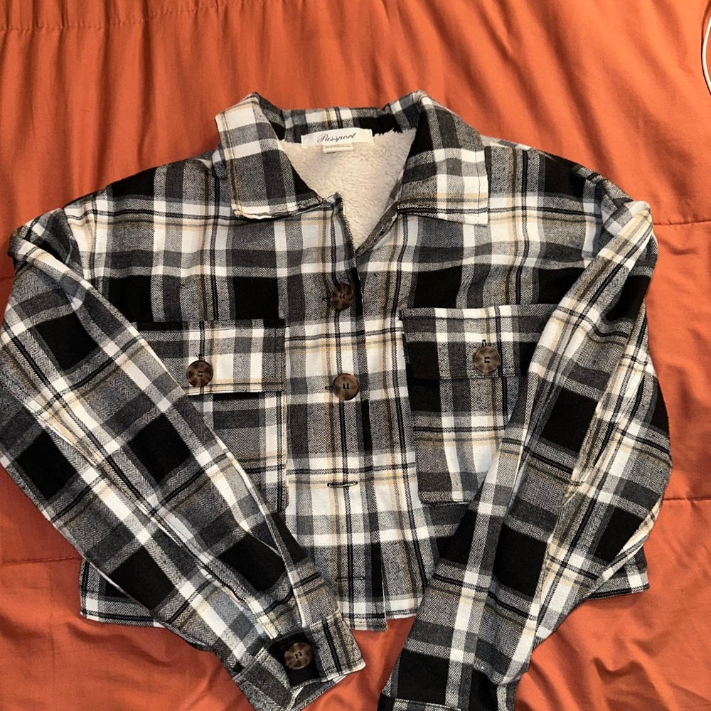 Plaid Button-Up Jacket